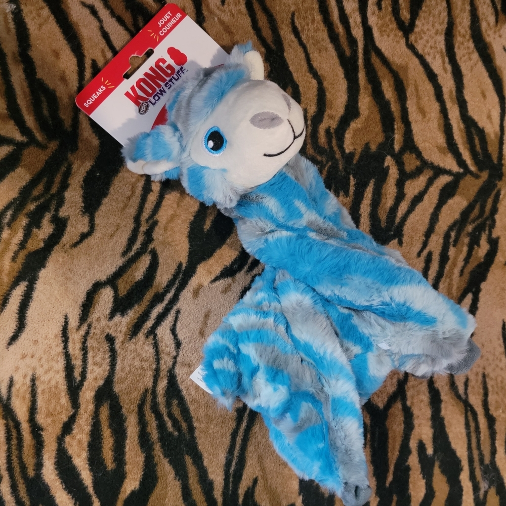 KONG Dog Blue and Gray Striped Low Stuffed Llama Med